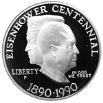 1990 Eisenhower Centennial Silver Dollar