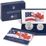 2019 United States & Canada 1-oz Silver Eagle & Maple Leaf Pride of Two Nations