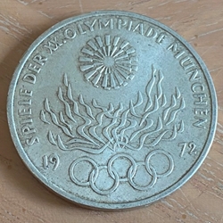 1972 Olympic Games in Munich, legend SPIELE DER XX. OLYMPIADE MÜNCHEN 19 72  10 Deutsche Mark, Series 6