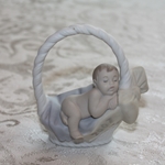 ‎Lladro Figurine, Baby In Basket Figurine "Born In 2007