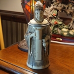 Beer Stein, Marzi & Remy, Catalog Number 314, 0.5L, Münich Child, Character Stein, Pottery, relief, pewter lid.