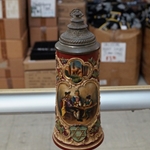 Beer Stein, Marzi & Remy, Catalog Number 1597 (5039), 0.5L, Pottery, relief, pewter lid.