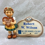 M.I. Hummel 717 Valentine Gift Plaque, Personalized, Robert W. Wilson, Tmk 7, Type 1