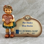 M.I. Hummel 717 Valentine Gift Plaque, Personalized, Pat & Don Deeks, Tmk 7