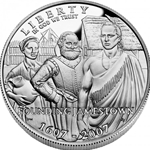 2007-P Jamestown 400th Anniversary Commemorative Proof Silver Dollar Coin