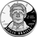 2009-P Louis Braille Bicentennial Proof Silver Dollar