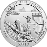 2019 ATB 5 Oz 999 Fine Silver Coin, War in the Pacific National Historical Park