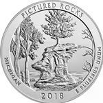 2018 ATB 5 Oz 999 Fine Silver Coin, Pictured Rocks National Lakeshore