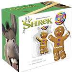 2021 Niue Shrek GINGERBREAD MAN 1oz Colorized .999 Silver Shaped Coin - Gingy Wanted