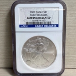 2007 American Eagle Silver One Ounce Certified / Slabbed GEM