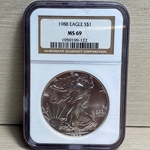 1988 American Eagle Silver One Ounce Certified / Slabbed MS69