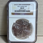 2011 American Eagle Silver One Ounce Certified / Slabbed MS69