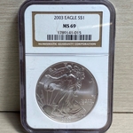 2003 American Eagle Silver One Ounce Certified / Slabbed MS69