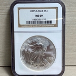 2005 American Eagle Silver One Ounce Certified / Slabbed MS69