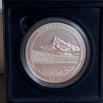 2010-P ATB 5 Oz 999 Fine Silver Coin, Mount Hood National Forest