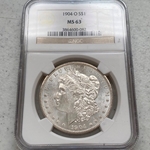 1904-O Morgan Silver Dollars Certified / Slabbed MS63