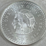 One Ounce Cuauhtemoc / Aztec Calendar 1 oz .999 silver round