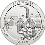 2014 ATB 5 Oz 999 Fine Silver Coin, Everglades National Park