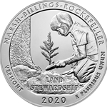2020 ATB 5 Oz 999 Fine Silver Coin, Marsh-Billings-Rockefeller National Historical Park