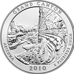 2010-P ATB 5 Oz 999 Fine Silver Coin, Grand Canyon National Park