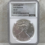 2018 American Eagle Silver One Ounce Certified / Slabbed MS69