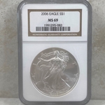 2006 American Eagle Silver One Ounce Certified / Slabbed MS69
