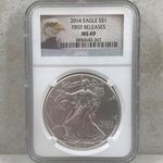 2014 American Eagle Silver One Ounce Certified / Slabbed MS69