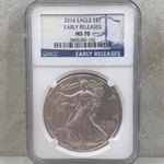 2014 American Eagle Silver One Ounce Certified / Slabbed MS70