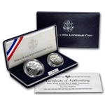 1991-1995 Proof World War II 50th Anniversary Commemorative Silver Dollar & Half Dollar Coin Set