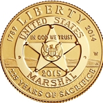 2015-W U.S. Marshals Service 225th Anniversary, proof $5 Gold Coin, 4 Each