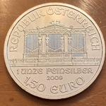 2009 Austria, € 1.50 Euro Vienna Philharmonic 1 oz .999 Silver Coin