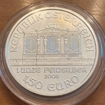 2008 Austria € 1.50 Euro Vienna Philharmonic 1 oz .999 Silver Coin