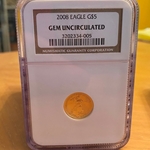 2008 American Eagle, One-Tenth / Five Dollars Gold Coin GEM UNC 005, 1 Each
