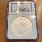 2000 American Eagle Silver One Ounce Certified / Slabbed MS69