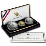 2013-W Proof 5 Star Generals Three-Coin Set, 1 Each