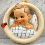 M.I. Hummel 137/B Child in Bed, Wall Plaque Tmk 3, Type 1