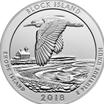2018 ATB 5 Oz 999 Fine Silver Coin, Block Island National Wildlife Refuge