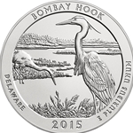 2015 ATB 5 Oz 999 Fine Silver Coin, Bombay Hook National Wildlife Refuge