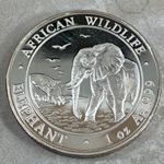 2010 100 Shillings Elephant, 1 oz Ag 999, Somalia