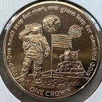 2017, 1 Crown - Elizabeth II First man on the moon, Ascension Island