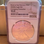2020-S American Eagle Silver One Ounce Certified / Slabbed MS69
