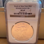 2014-W American Eagle Silver One Ounce Certified / Slabbed MS69