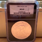 1986 American Eagle Silver One Ounce Certified / Slabbed MS69