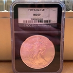 1989 American Eagle Silver One Ounce Certified / Slabbed MS69