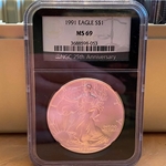 1991 American Eagle Silver One Ounce Certified / Slabbed MS69