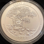 2013-P ATB 5 Oz 999 Fine Silver Coin, Great Basin National Park