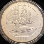 2018-P ATB 5 Oz 999 Fine Silver Coin, Voyageurs National Park