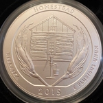 2015-P ATB 5 Oz 999 Fine Silver Coin, Homestead National Monument of America
