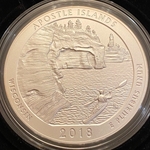 2018-P ATB 5 Oz 999 Fine Silver Coin, Apostle Islands National Lakeshore