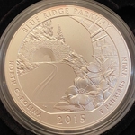 2015-P ATB 5 Oz 999 Fine Silver Coin, Blue Ridge Parkway